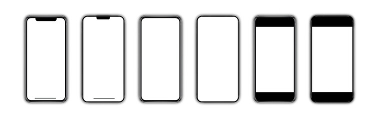 Smartphone similar to iphone xs max with blank white screen for Infographic Global Business Marketing Plan , mockup model similar to iPhonex isolated Background of ai digital investment economy. HD