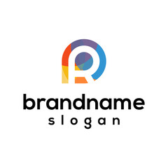 Letter R modern colorful logo design vector