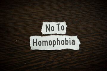 No to homophobia - Scrap pieces of paper