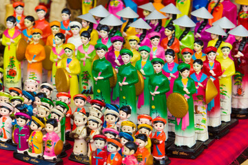 Vietnam\\\'s traditional souvenirs are sold in shop at Hanoi\\\'s Old Quarter ( Pho Co Hanoi),...