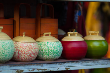 Vietnam\\\'s traditional souvenirs are sold in shop at Hanoi\\\'s Old Quarter ( Pho Co Hanoi), Vietnam