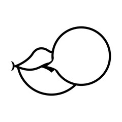 Pop art mouth with bubble gum balloon line style icon