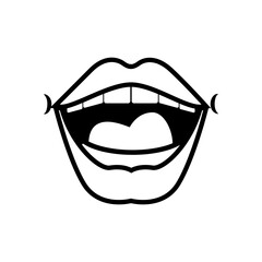 Pop art mouth open line style