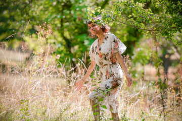 beautiful woman in a meadow