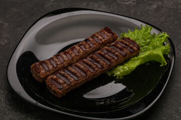 Two Grilled kebeb beef sausages