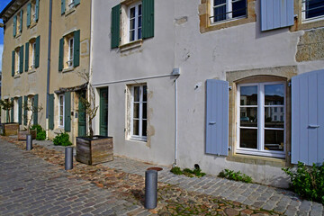 Saint Martin de Re, Ile de Re,France - march 13 2020 : picturesque village