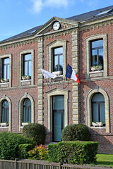Fototapeta na wymiar La Neuville; France - september 21 2017 : the town hall