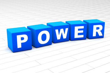 3D rendered illustration of the word Power