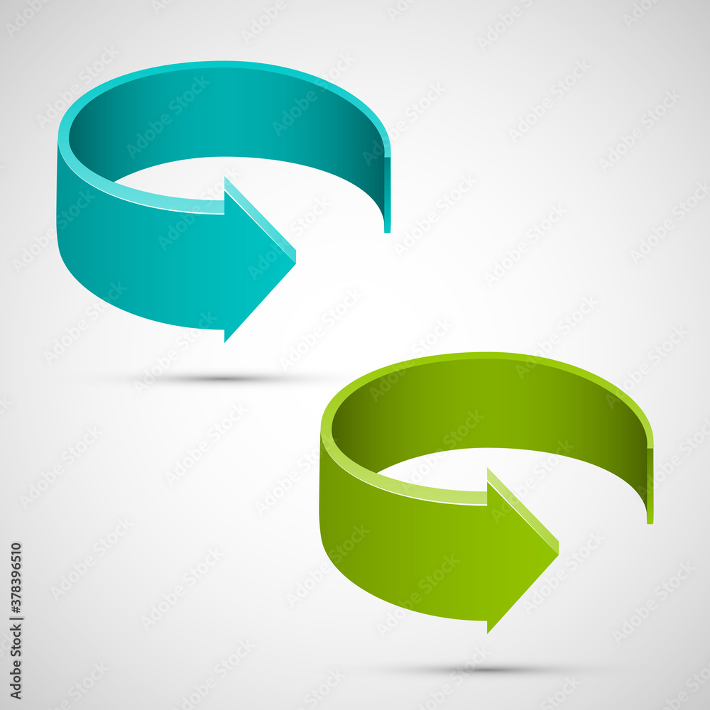 Poster Round arrow banners set. Direct circle shape. 3d Abstract arrow background. Business infographic presentation diagram. Section compare service trend. Paper arrows index. Exact pointer banner
