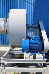 Blue Motors for conveyors on the hangar floor