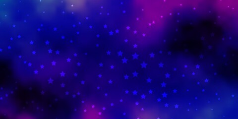 Dark Pink, Blue vector pattern with abstract stars. Decorative illustration with stars on abstract template. Best design for your ad, poster, banner.