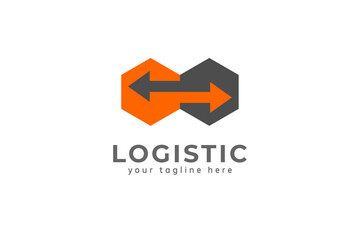 Logistic Logo, arrow design logo template, vector illustration