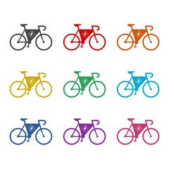 Electric bicycle icon, color set