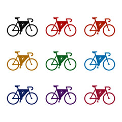 Electric bicycle icon, color set