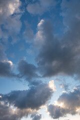 Very beautiful clouds in the blue sky.