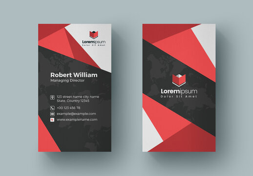 Corporate Business Card with Vertical Layout