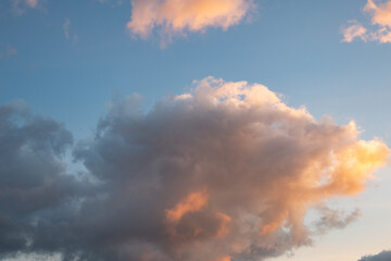 Very beautiful clouds in the blue sky.