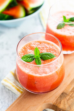Watermelon smoothie in glass