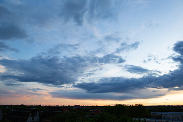 Very beautiful clouds in the blue sky.