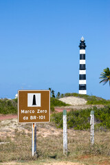 The Farol do Calcanhar or Farol de Touros is the largest lighthouse in Brazil, located in municipality of Touros, 86km from Natal, and is still the beginning of BR-101, the largest highway in Brazil