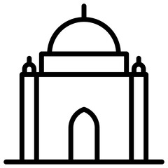 
A style of islamic mosque vector, editable glyph vector 
