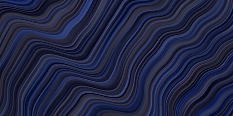 Dark BLUE vector layout with curves. Colorful illustration in abstract style with bent lines. Template for cellphones.