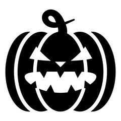 
Halloween pumpkin, trendy icon of scary pumpkin 

