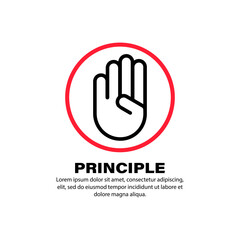 Obraz premium Principle icon. Bussiness concept. Hand gesture. Vector on isolated white background. EPS 10