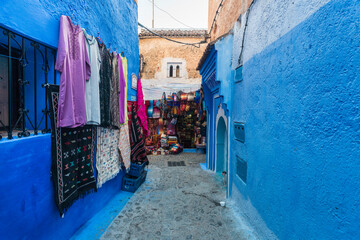 Various goods for sale at market in Chefchaouen, Morocco
