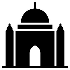 
A style of islamic mosque vector, editable glyph vector 
