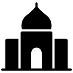 
Mosque building vector, glyph icon 
