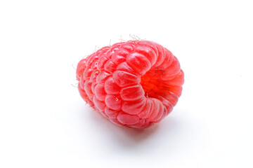 Red raspberry isolated on white background