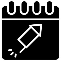 
Party reminder, calendar icon in filled style 
