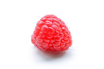 Red raspberry isolated on white background