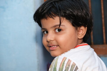 Portrait of a happy smiling child girl