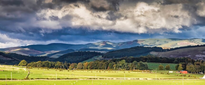 The Moorfoot Hills from the Manor Valley, Peeblesshire, Scotland