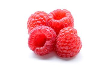 Red Raspberries isolated on white background