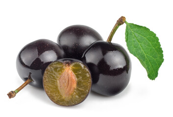 Cherry plums isolated on white