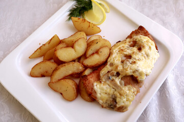 Baked trout with potatoes