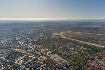 Aerial view of Ivano-Frankivsk city, Ukraine.