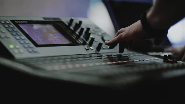 close up of audio visual desk