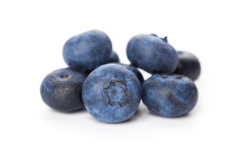 heap of blueberries isolated on white background