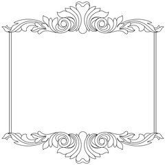 Vntage border frame engraving with retro ornament pattern in antique baroque style decorative design. Vector