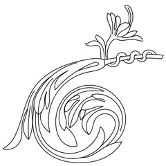 Vintage baroque frame scroll ornament engraving border floral retro pattern antique style acanthus foliage swirl decorative design element filigree calligraphy vector | damask - stock vector	
