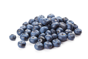 heap of blueberries isolated on white background