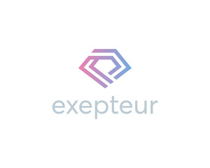 Abstract linear diamond logo icon design modern minimal style illustration. Jewelry cosmetics boutique hotel vector emblem sign symbol mark logotype.