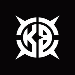 KB Logo monogram with four pieces circle slice design template