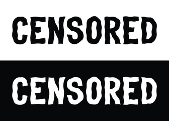 Censored, word, wavy, bold, art, calligraphy, hand lettering, lettering, hand drawn, logo, symbol, illustration, black and white, simple, isolated, label, ink, tattoo, card, remove, unsuitable, publis