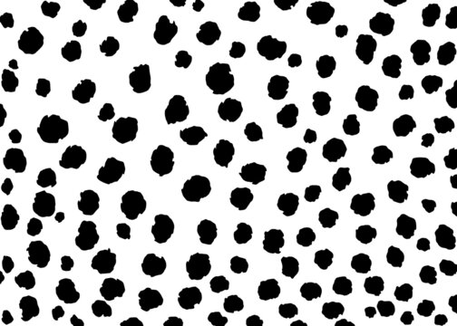 Leopard Spots Pattern Design, Black And White Vector Illustration Background. Wildlife Fur Skin Design Illustration