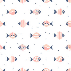 Seamless pattern with fish